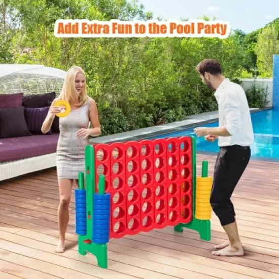 Costway Jumbo 4-to-Score 4 in A Row Giant Game Set for Family Red+Green image {4}