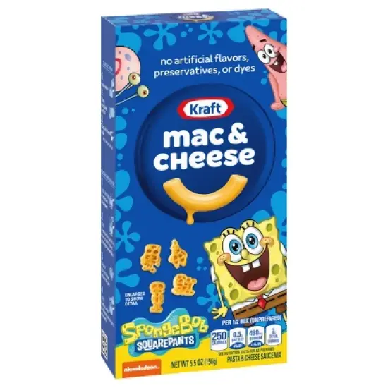 Kraft Spongebob Shapes Mac & Cheese Dinner - 5.5oz image {8}