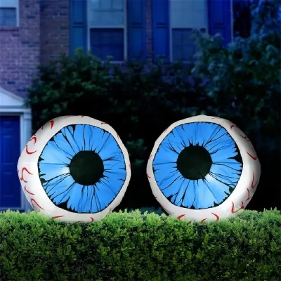 Joyfy 2 Packs Halloween Inflatables Outdoor Decorations, 3 FT Huge Eyeballs Inflatable for Halloween Party Indoor Outdoor Garden Lawn Yard Decoration image {9}