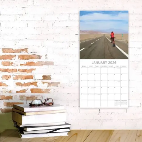 2026 Square Wall Calendar, Cycling, 16-Month Lifestyles Theme with 180 Reminder Stickers (30x30 cm) image {1}