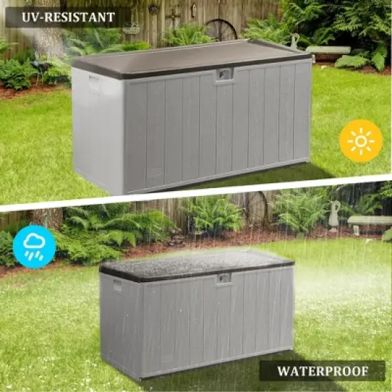 Decksplore 35/45/80/110/180 Outdoor Resin Waterproof Deck Box with Lockable Lid image {12}