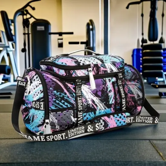 Gym Duffle Bag Backpack with Shoe Compartment,4 ways Travel Backpack for Women and Men image {1}