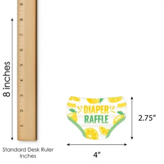 Big Dot of Happiness So Fresh - Lemon - Diaper Shaped Raffle Ticket Inserts - Citrus Lemonade Baby Shower Activities - Diaper Raffle Game - Set of 24 image {2}