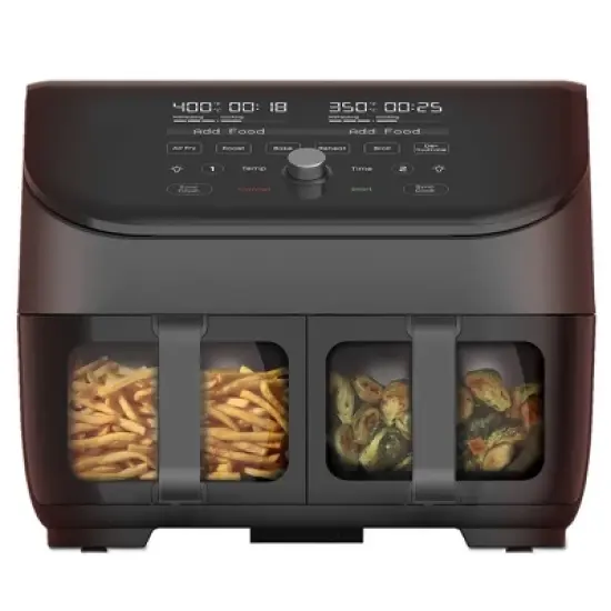 Instant Pot 8qt Vortex Plus Dual Basket Air Fryer with ClearCook Windows: 1700W, 8-Quart Capacity, Black, Airfryer Sale image {6}