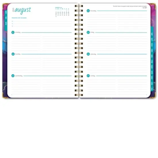 Global Printed Products Hardcover AY 2025-2026 Fashion Planner - 8.5"x11" (Pink Purple Marble) image {3}