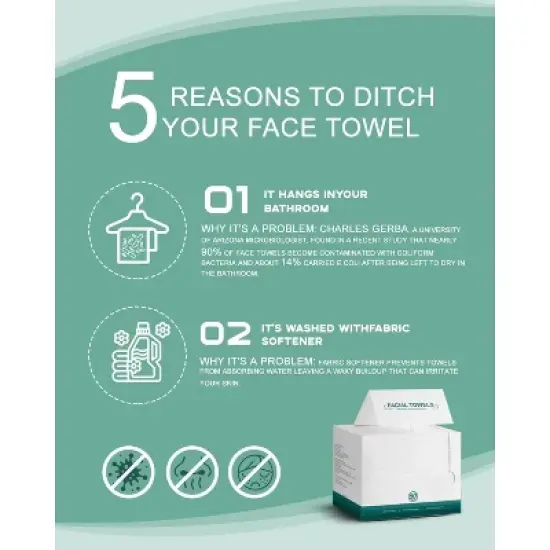 FAAYFIAN Disposable Face Towels XL 50 Counts image {1}