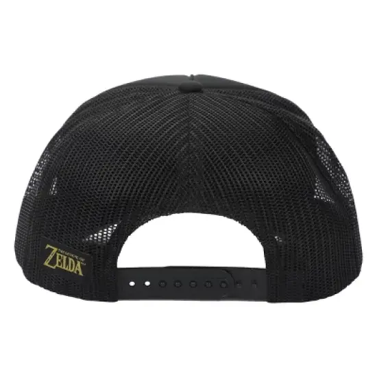 The Legend of Zelda Gold Evergreen Logo Black Trucker Hat image {4}