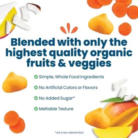 Amara Organic Smoothie Melts Mango Carrot Plant Based Yogurt Baby Snack - 1oz image {3}