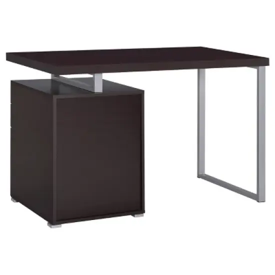 Brennan 3 Drawer Office Desk with Reversible Cabinet - Coaster image {6}