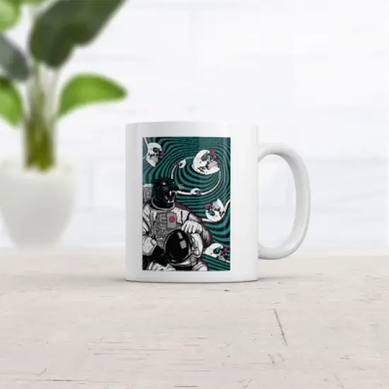 Crazy Dog Panther Astronaut Mug Funny Sarcastic Space Graphic Novelty Coffee Cup-11oz image {1}