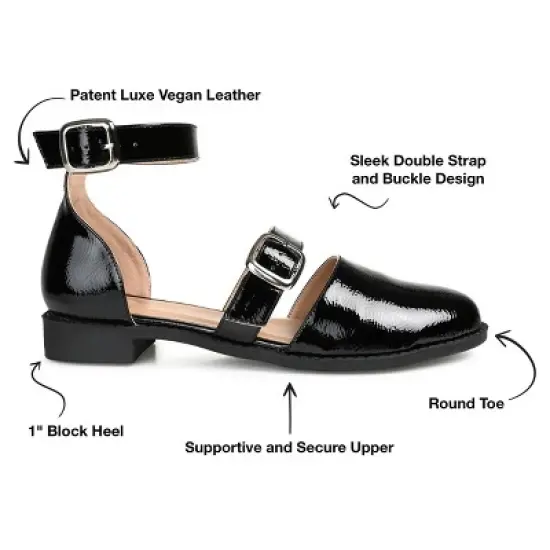 Journee Collection Womens Constance Buckle Round Toe Mary Jane Flats image {7}