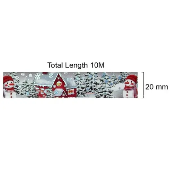 Wrapables Holographic Foil Washi Masking Tape, Gingerbread House & Snowman, 20mm x 10M image {2}