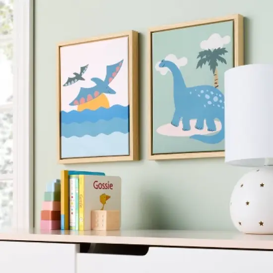 2pk 11"x14" Dino Framed Wall Art - Cloud Island&trade; image {1}