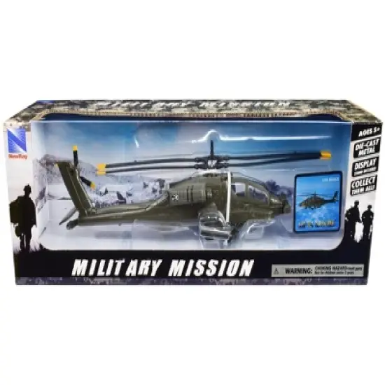 Boeing AH-64 Apache Attack Helicopter Olive Drab "United States Army" "Military Mission" Series 1/55 Diecast Model by New Ray image {2}