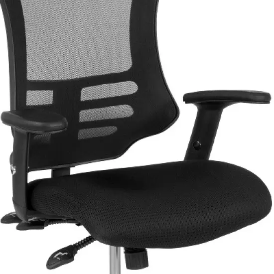 Flash Furniture High Back Black Mesh Multifunction Executive Swivel Ergonomic Office Chair with Molded Foam Seat and Adjustable Arms image {4}