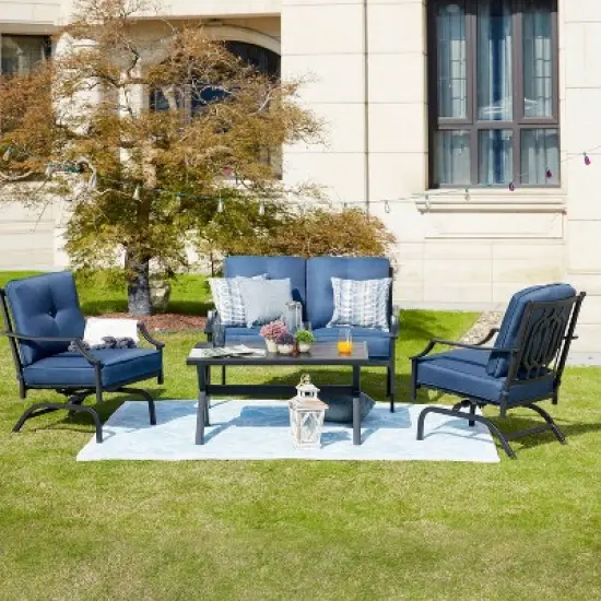 Patio Festival 4pc Steel Patio Conversation Set image {17}