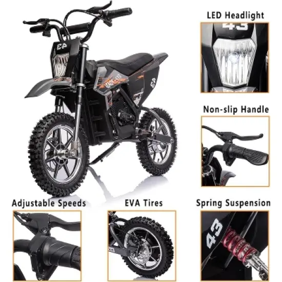 36V Kids Ride on Dirt Bike,15.5MPH Fast Speed Electric Battery-Powered Off-Road Motorcycle 500W Brushed Motor image {3}