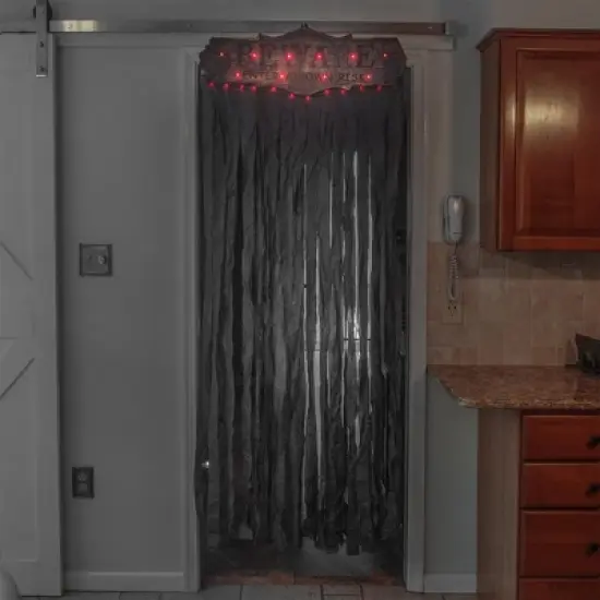 Sunstar Beware Curtain Light Up Halloween Door Decor image {2}