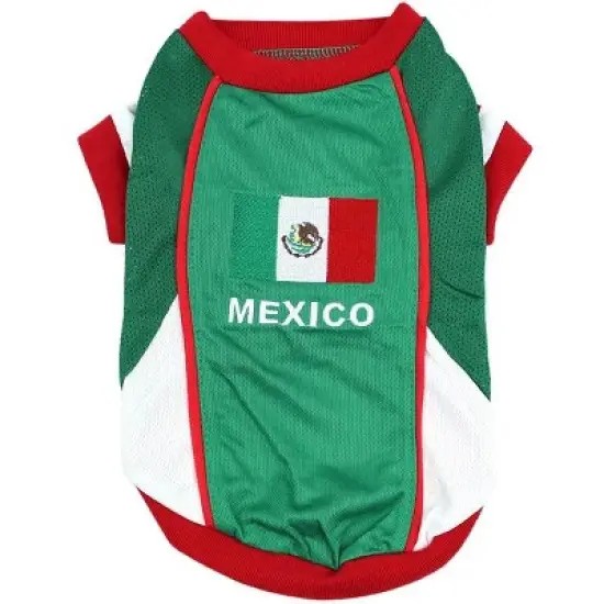 Parisian Pet 'Team Mexico' Dog & Cat T-Shirt &ndash; Patriotic Dog Shirt, Perfect for Soccer Fans &ndash; Red, White, Green image {5}