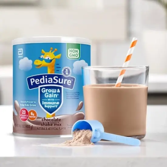 PediaSure Grow & Gain Non-GMO Shake Mix Chocolate Powder - 14.1oz image {3}