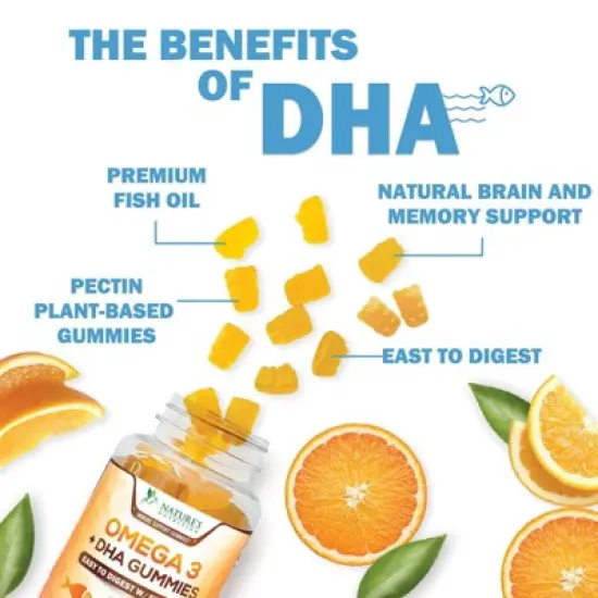 Omega 3 Fish Oil Gummies, Heart Healthy Omega 3 Gummy Supplement - DHA & EPA, Extra Strength Joint & Brain Support, 120 Gummies By Nature's Nutrition image {4}