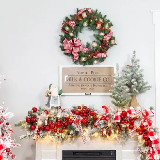 AuldHome Design Santa Christmas Cookie Jar; Ceramic Holiday Treats Santa Claus Canister image {5}