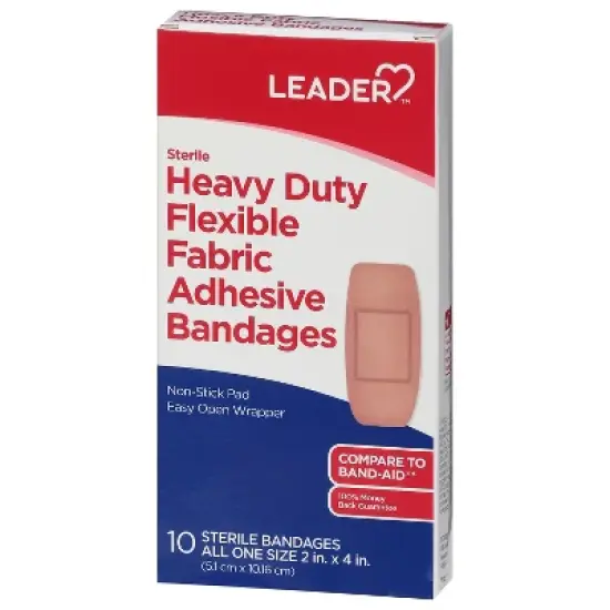 Leader Flexible Fabric Heavy Duty Sterile Adhesive Bandages 10 ea image {2}