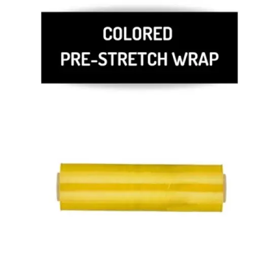 PSBM 4 Rolls Yellow 15 in. x 1476 Ft. 30 Gauge Pre-Stretch Cast Hand Pallet Wrap image {4}