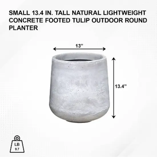 Rosemead Home & Garden, Inc. Concrete Outdoor Planter Pot Natural 13"x13" image {5}
