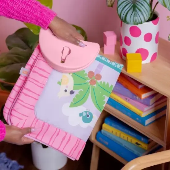 Bright Starts Pink Palms Tiki Toy Bar Baby Activity Gym and Tummy Time Mat Newborn to 3 Years image {4}