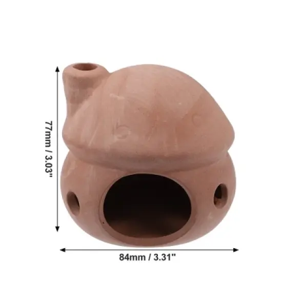 Unique Bargains Ceramic Aquarium Hideaway Rock Cave Fish Tank Decoration Red Brown 3.31x3.19x3.03 inches image {3}