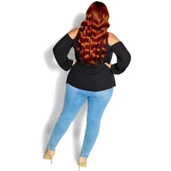 Women's Plus Size Natalia Top - black | CITY CHIC image {1}