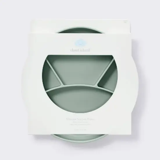 Silicone Suction Divided Plate - Green - Cloud Island&trade; image {2}