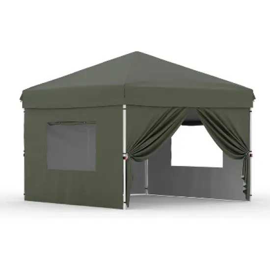 10x10FT Pop Up Canopy Tent, Folding Tent Shelter with 4 Removable Sidewalls, Easy Setup Outdoor Canopy, Height Adjustable Shelter Gazebos image {11}