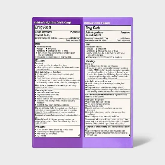 Children's Multi-Symptom Day & Night Cold Relief Syrup - Grape - 2pk/8 fl oz - up&up&trade; image {2}