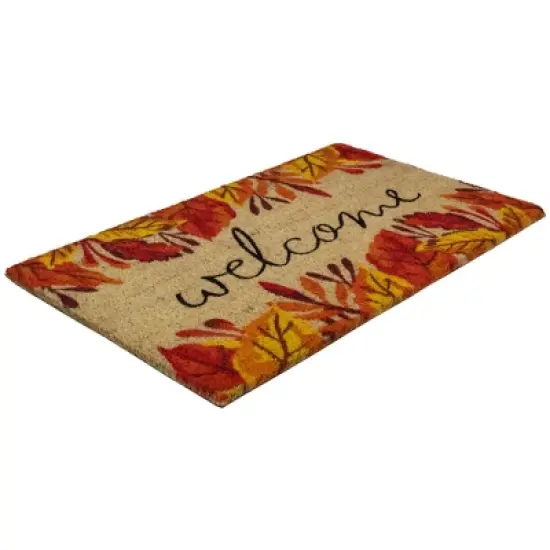 Northlight Leafy Fall Harvest Rectangular "Welcome" Doormat 18" x 30" image {3}