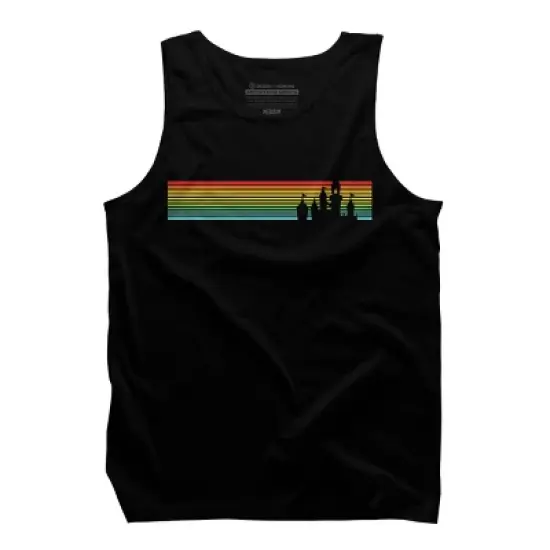 Design By Humans Retro Castle Sunset Stripes By Tank Top image {4}