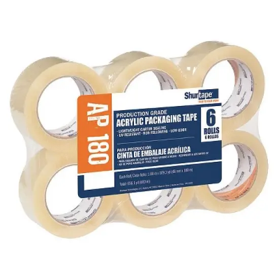 Shurtape  AcrylicPackingTape,1.8mil,Clear,PK6 AP 180 image {9}