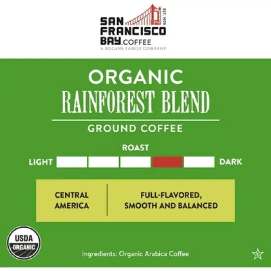San Francisco Bay Coffee, Organic Rainforest Blend, 28oz Ground Coffee image {2}