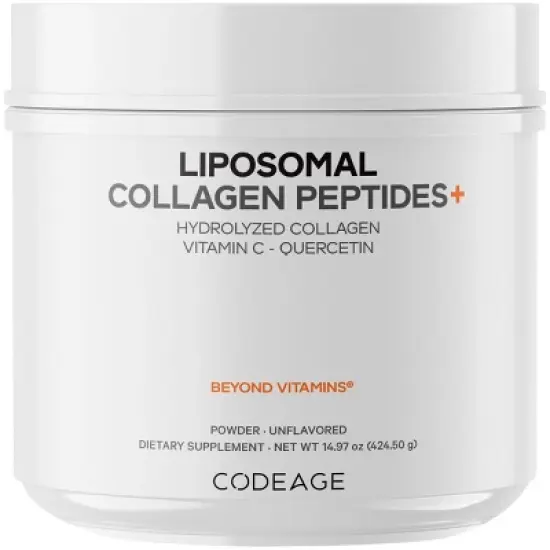 Codeage Liposomal Collagen Peptides Powder with Vitamin C & Quercetin Phytosome Supplement - 14.97oz image {15}