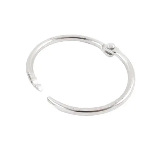 Unique Bargains Book Office Metal Loose Leaf Binder Hinge Snap Ring Keyring 6 Pcs image {4}