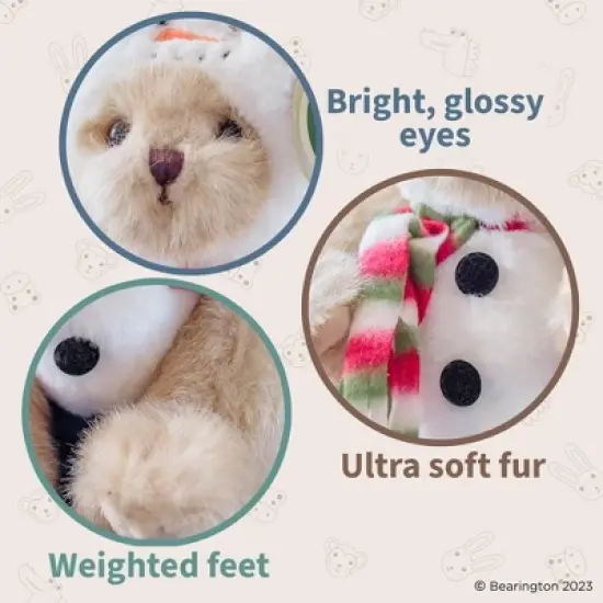 Bearington Frost E Bear Christmas Stuffed Animal, 10 Inch Snowman Plush Teddy Bear Decor, For Ages 3-14 image {2}