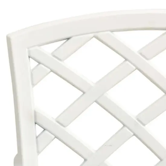 vidaXL Patio Bistro Set 3 Piece Patio Round Table and Chairs Cast Aluminum - White image {4}