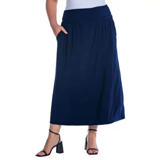 Womens Plus Size Foldover Maxi Skirt With Pockets image {1}