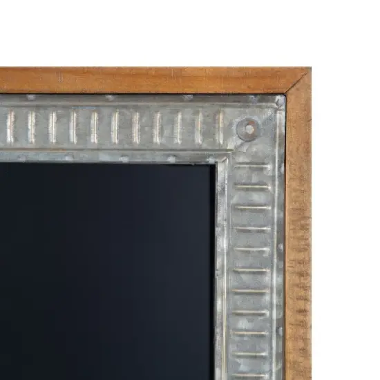 Kate and Laurel Deely Wood and Metal Framed Chalkboard, 24x30, Rustic Brown image {2}