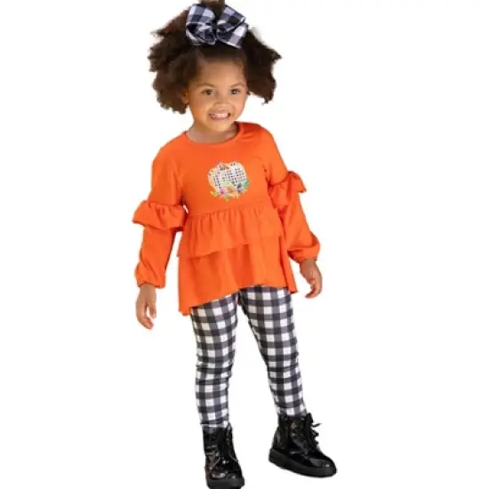 Girls Channel the Flannel Plaid Legging Set - Mia Belle Girls image {7}