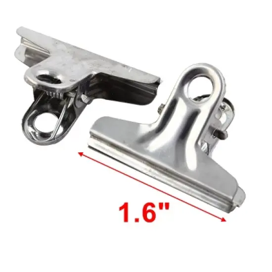 Unique Bargains 5 Pcs Office Document File Paper 1.6" Width Metal Binder Clips image {1}