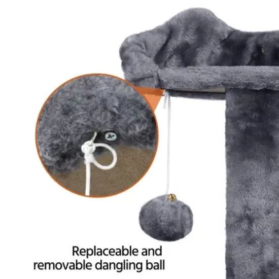 Yaheetech 54"H Cat Tree with 2 Condos for Kittens Small Cats image {7}