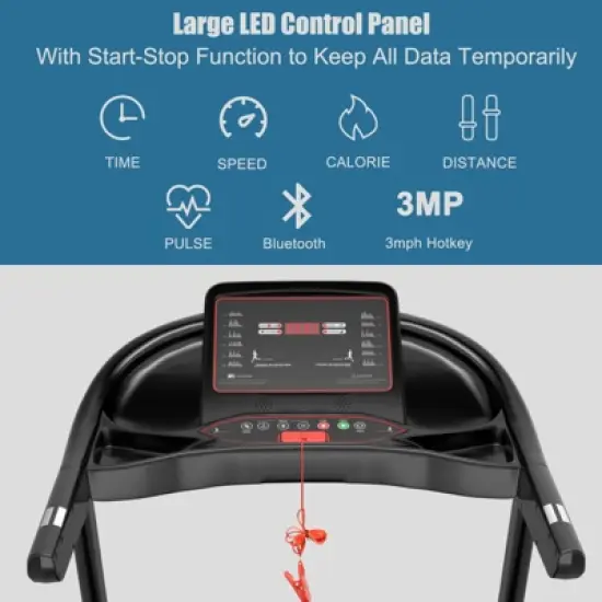 Costway 2.25HP Electric Folding Treadmill W/HD LED Display APP Control Speaker image {6}