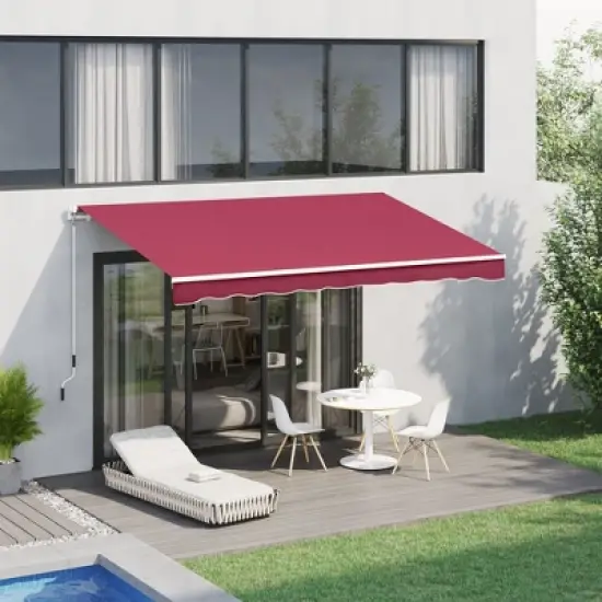 Sapphtopaz 10' x 8' Retractable Awning Manual Patio Awnings Sunshade Shelter UV & Water-Resistant with Manual Crank Handle image {6}
